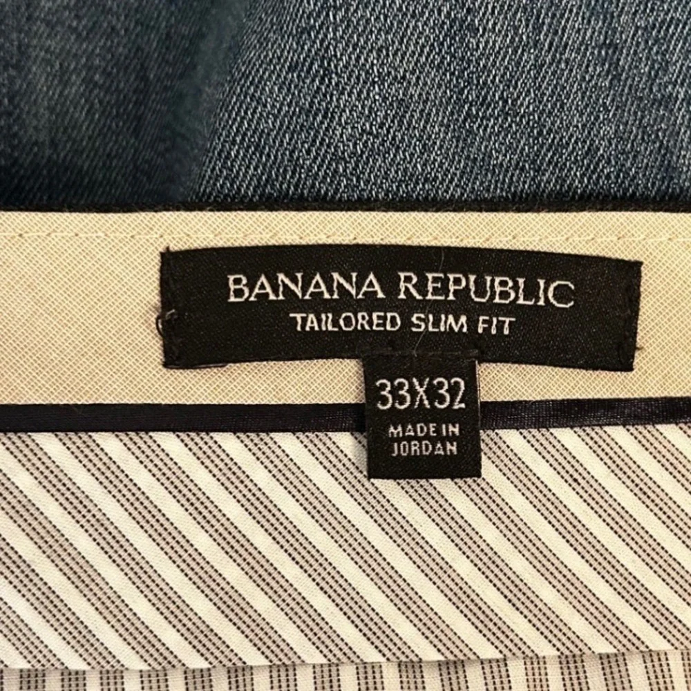 Banana Republic Mens Charcoal Grey Tailored Slim Fit Dress Pants 33x32 RN54023